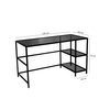 Hanah Home Mesa de Estudio M101F 130x60cm, Cristal Templado y Metal, Diseño Moderno e Industrial